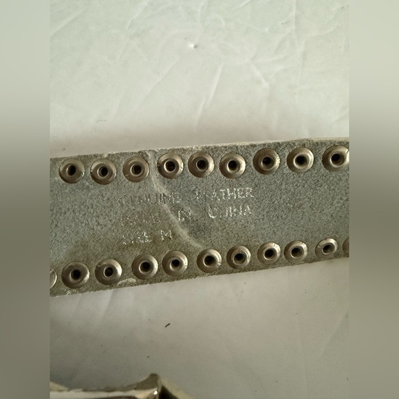 Genuine Leather White Studded Belt Western Cowgirl Country Women - Size M main image 8